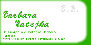 barbara matejka business card